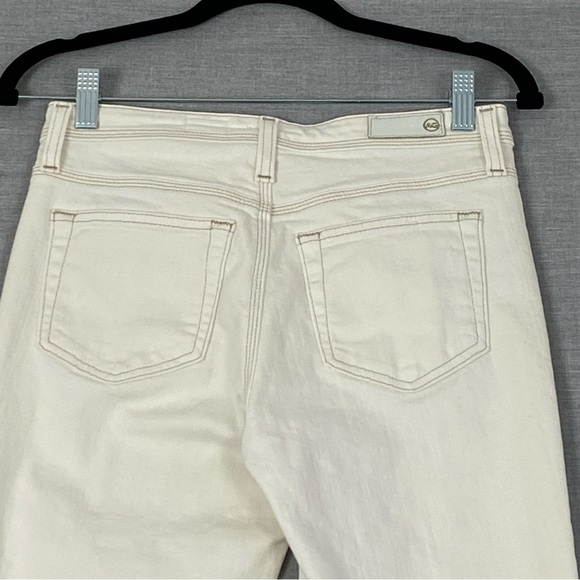 AG Adriano Goldshmied Jeans Isabelle Button Up White High Rise Crop Sz 25R - Picture 4 of 12